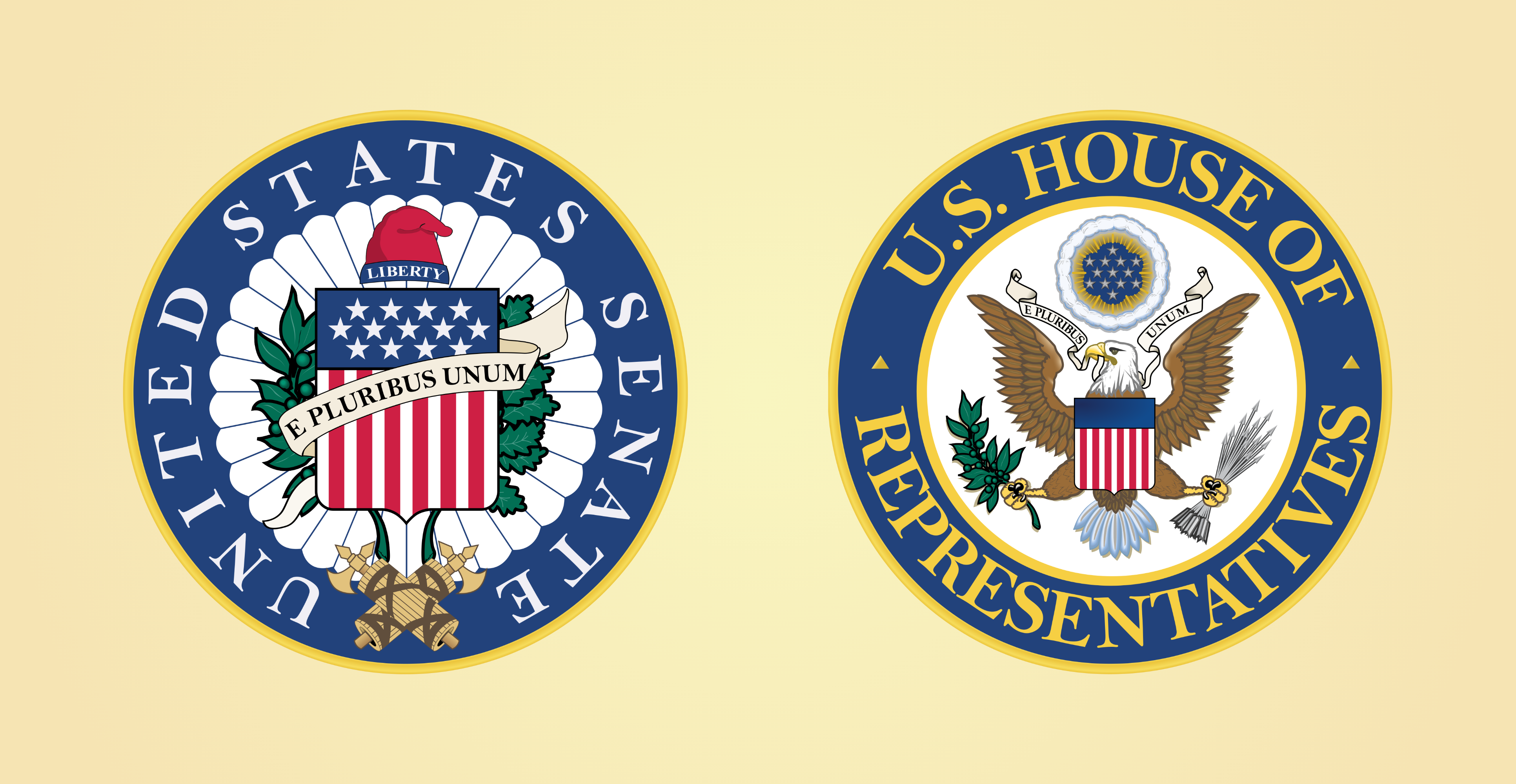 The Seal of the United States Senate Alongside the Seal of the United States House of Representatives