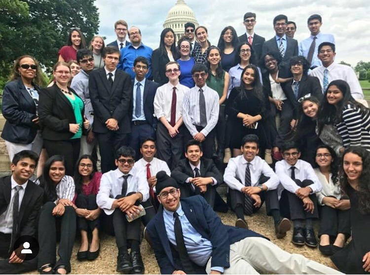 Cold Case Act students pose in Washington during a lobbying trip to the nation's capitol.